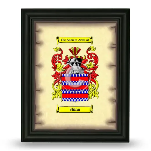 Shinn Coat of Arms Framed - Black