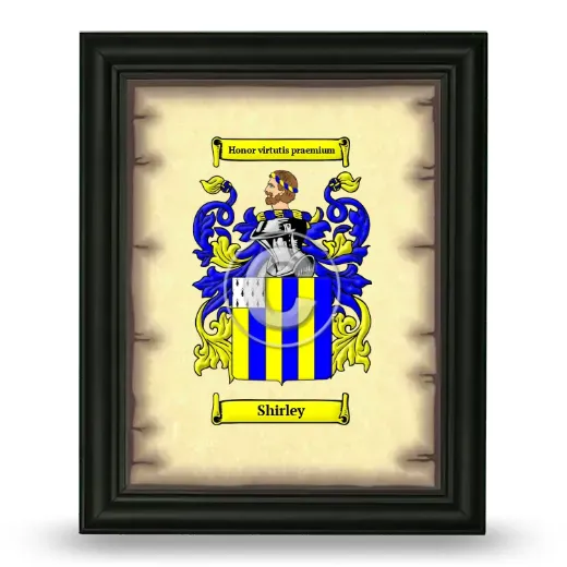 Shirley Coat of Arms Framed - Black
