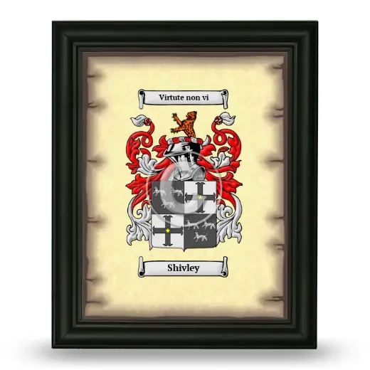 Shivley Coat of Arms Framed - Black
