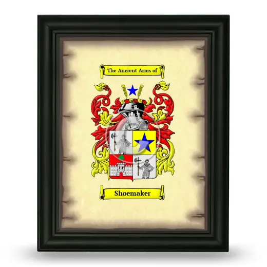 Shoemaker Coat of Arms Framed - Black