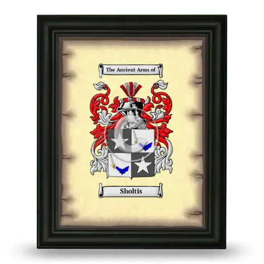 Sholtis Coat of Arms Framed - Black