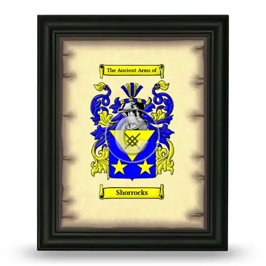 Shorrocks Coat of Arms Framed - Black
