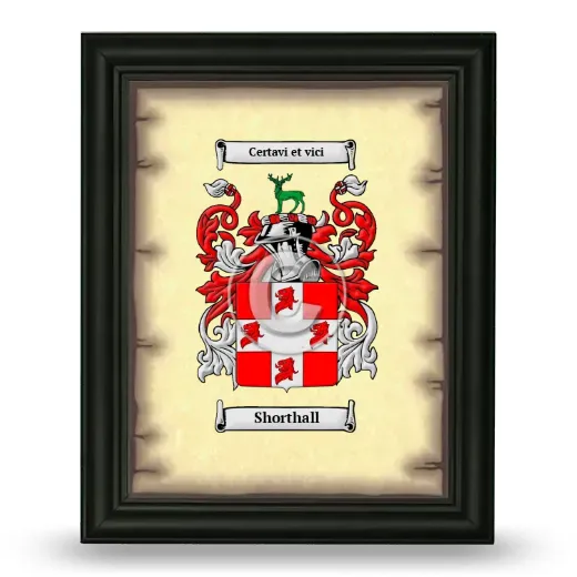 Shorthall Coat of Arms Framed - Black