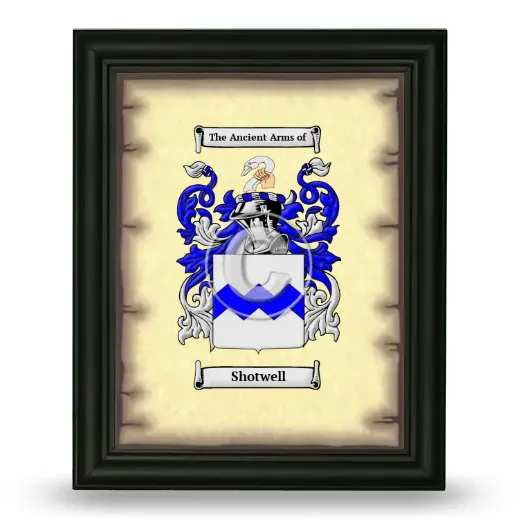 Shotwell Coat of Arms Framed - Black
