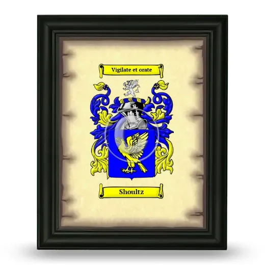 Shoultz Coat of Arms Framed - Black