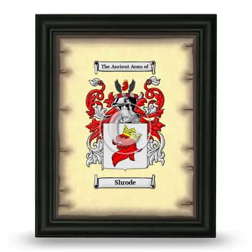 Shrode Coat of Arms Framed - Black