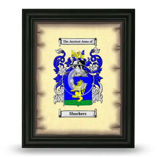 Shuckers Coat of Arms Framed - Black