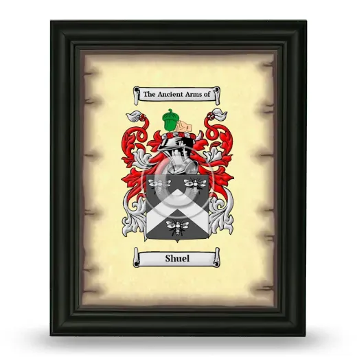 Shuel Coat of Arms Framed - Black