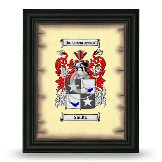 Shultz Coat of Arms Framed - Black