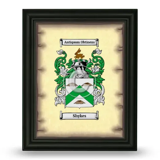 Shykes Coat of Arms Framed - Black