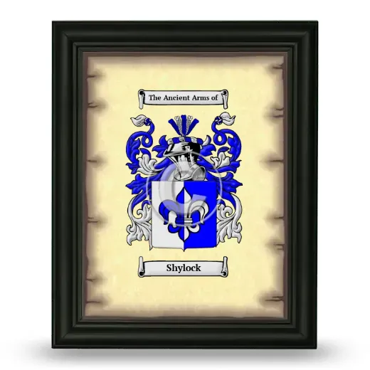 Shylock Coat of Arms Framed - Black
