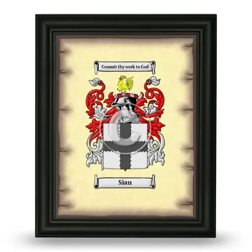 Sian Coat of Arms Framed - Black