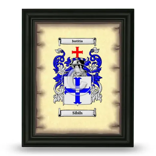Sibils Coat of Arms Framed - Black