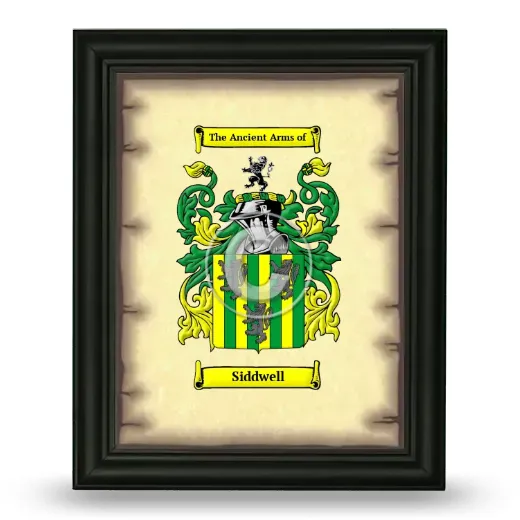Siddwell Coat of Arms Framed - Black