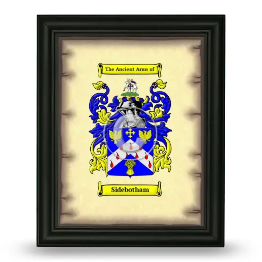 Sidebotham Coat of Arms Framed - Black
