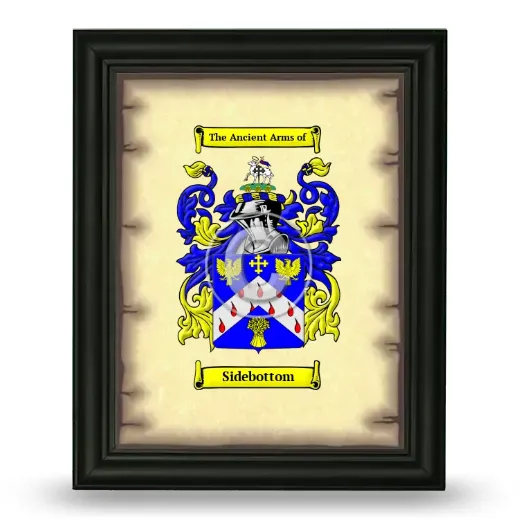 Sidebottom Coat of Arms Framed - Black