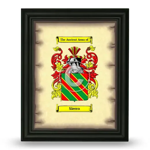 Sierro Coat of Arms Framed - Black