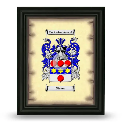 Siever Coat of Arms Framed - Black