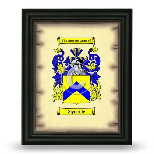 Signorile Coat of Arms Framed - Black