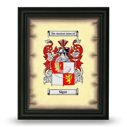 Sigur Coat of Arms Framed - Black