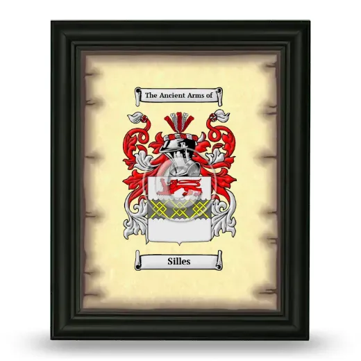 Silles Coat of Arms Framed - Black