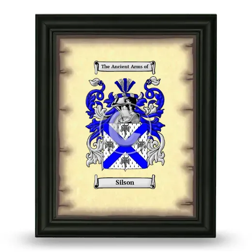 Silson Coat of Arms Framed - Black