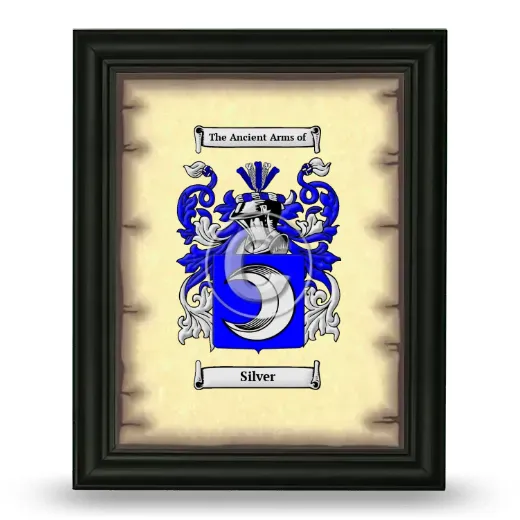 Silver Coat of Arms Framed - Black