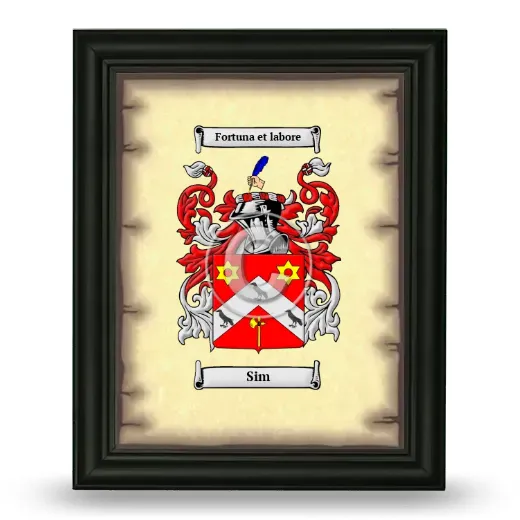 Sim Coat of Arms Framed - Black