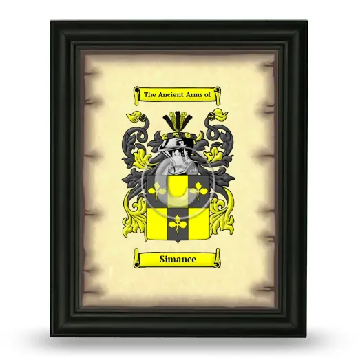 Simance Coat of Arms Framed - Black