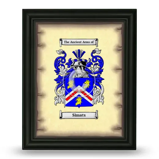 Simats Coat of Arms Framed - Black
