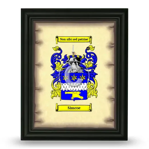 Simcoe Coat of Arms Framed - Black