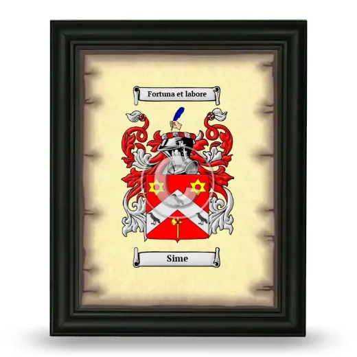 Sime Coat of Arms Framed - Black