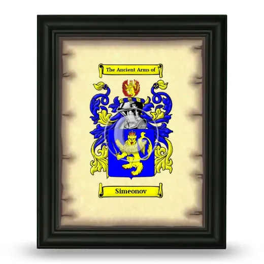 Simeonov Coat of Arms Framed - Black