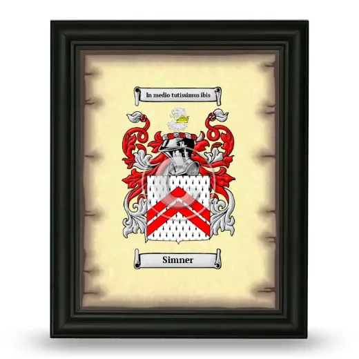 Simner Coat of Arms Framed - Black