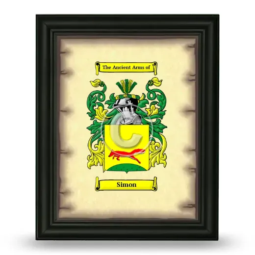 Simon Coat of Arms Framed - Black