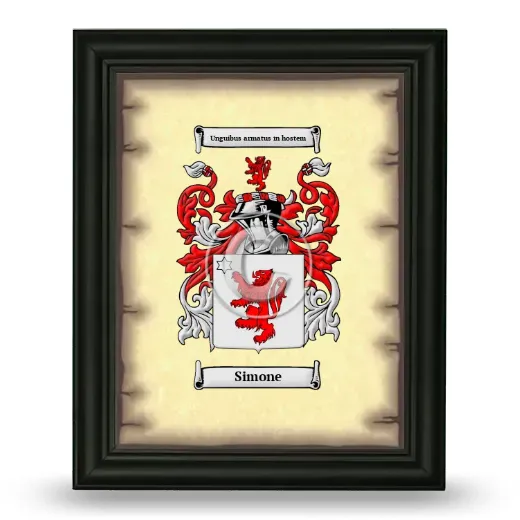 Simone Coat of Arms Framed - Black