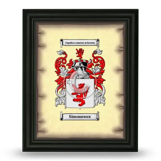 Simoneaux Coat of Arms Framed - Black