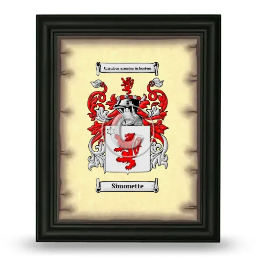 Simonette Coat of Arms Framed - Black