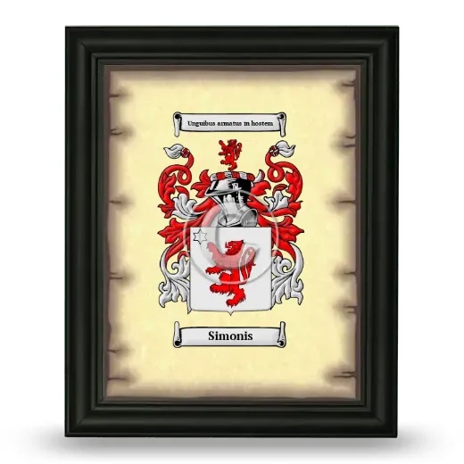 Simonis Coat of Arms Framed - Black