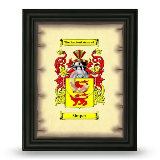 Simper Coat of Arms Framed - Black