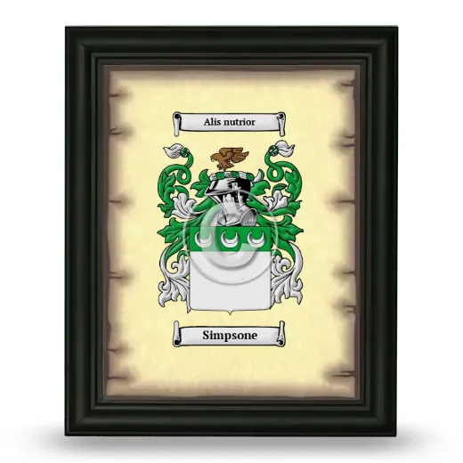 Simpsone Coat of Arms Framed - Black