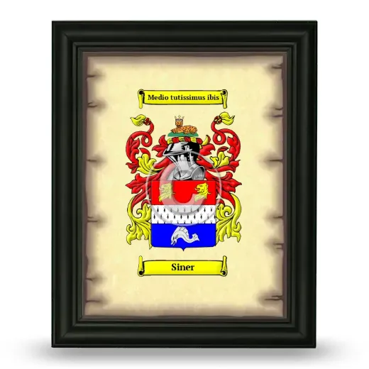 Siner Coat of Arms Framed - Black