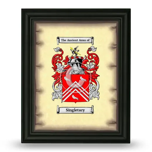Singletary Coat of Arms Framed - Black