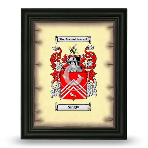 Singly Coat of Arms Framed - Black