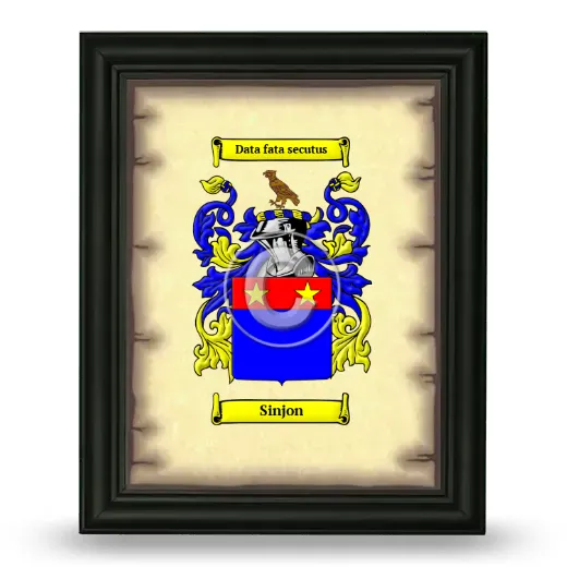 Sinjon Coat of Arms Framed - Black