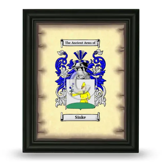 Sinke Coat of Arms Framed - Black