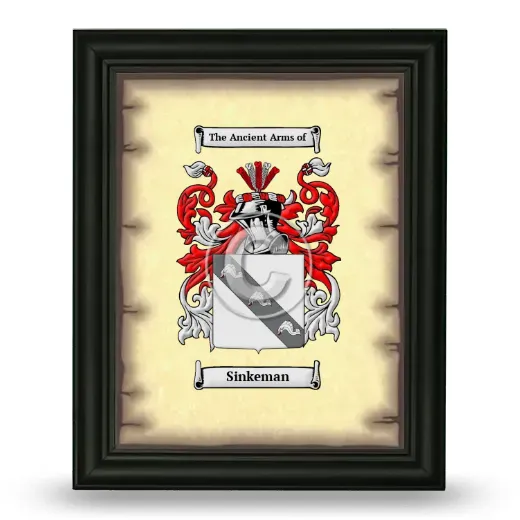 Sinkeman Coat of Arms Framed - Black