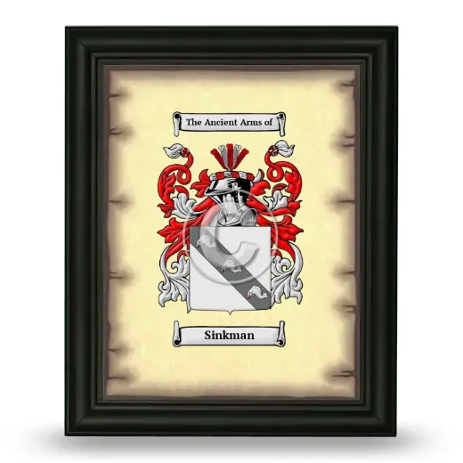 Sinkman Coat of Arms Framed - Black