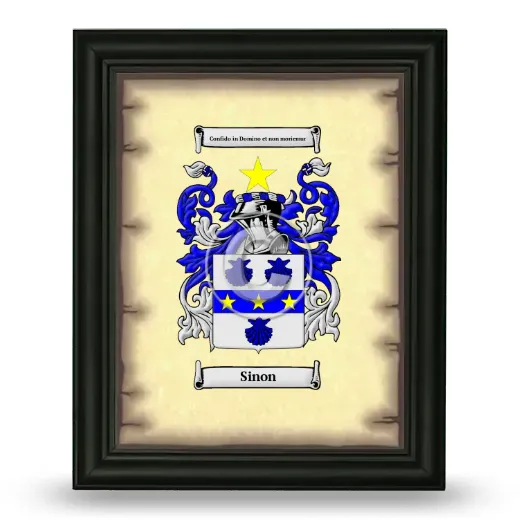 Sinon Coat of Arms Framed - Black