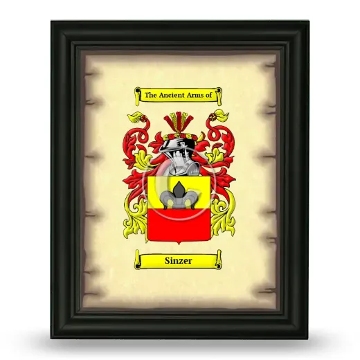 Sinzer Coat of Arms Framed - Black
